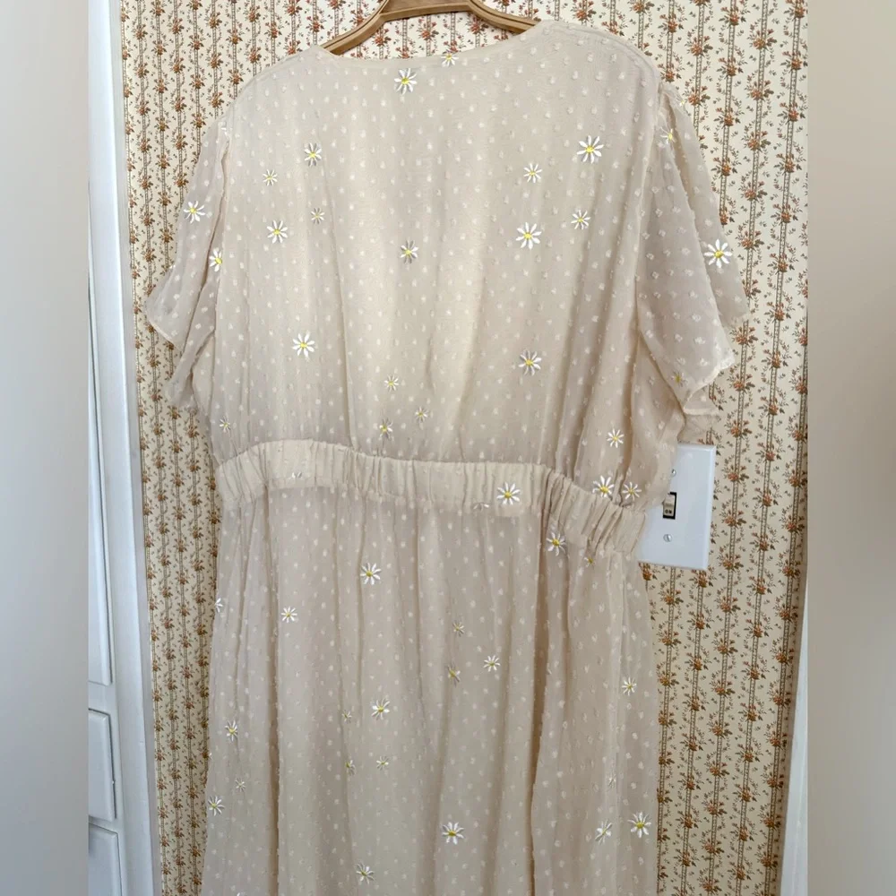 Love Olive Co Timeless Beauty Swiss Dot Floral Embroidered Maxi Dress | 3X - Picture 6 of 9